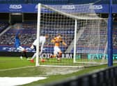 Callum Lang shoots Motherwell ahead at Ibrox on Saturday