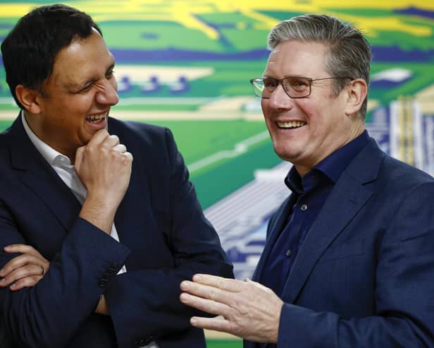 Labour leader Sir Keir Starmer and Scottish Labour leader Anas Sarwar are all smiles during a tour of St Fergus Gas Terminal in Peterhead. Picture: Jeff J Mitchell/Getty Images
