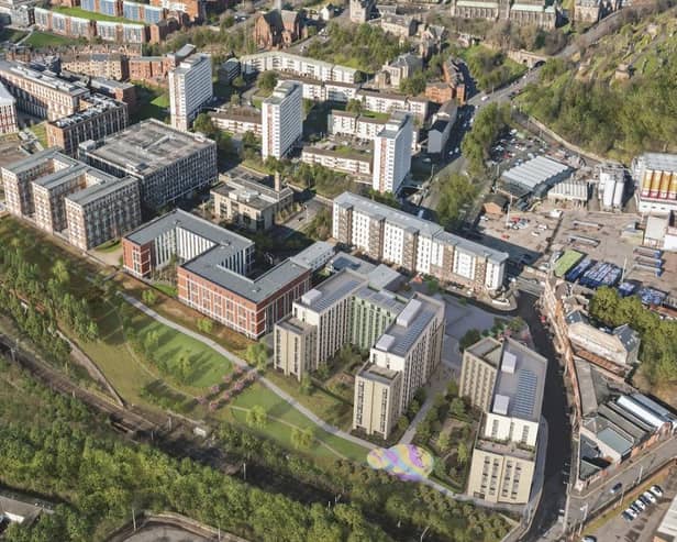 A CGI of how the new development will fit into the Collegelands regeneration project in the Calton area of Glasgow, which was started in 2004.