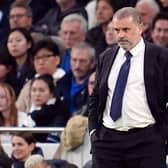 Tottenham Hotspur manager Ange Postecoglou on the touchline during the Premier League loss to Manchester City.