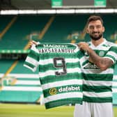 Sead Haksabanovic is unveiled at Celtic Park following his move from Russian side Rubin Kazan. (Photo by Craig Williamson / SNS Group)