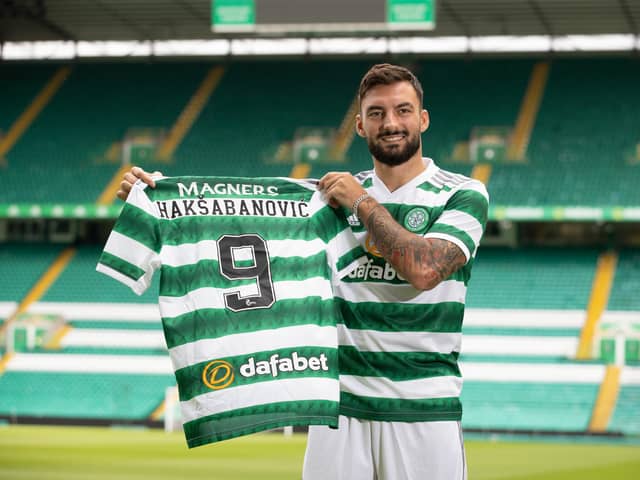 Sead Haksabanovic is unveiled at Celtic Park following his move from Russian side Rubin Kazan. (Photo by Craig Williamson / SNS Group)