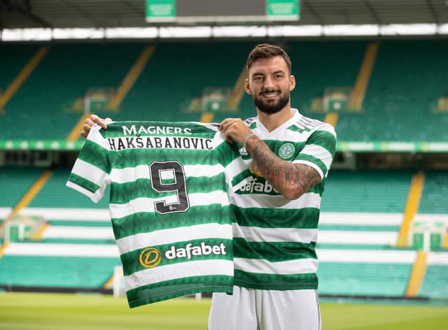 Sead Haksabanovic is unveiled at Celtic Park following his move from Russian side Rubin Kazan. (Photo by Craig Williamson / SNS Group)