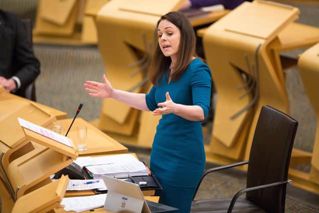 Cabinet Secretary for Finance Kate Forbes should be at the heart of SNP policy on state pensions in an independent Scotland.  (Photo by Robert Perry/Getty Images)