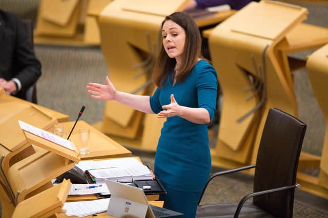 Cabinet Secretary for Finance Kate Forbes should be at the heart of SNP policy on state pensions in an independent Scotland. (Photo by Robert Perry/Getty Images)