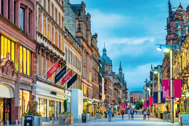 Buchanan Street in Glasgow is one of Scotland's main retail areas.