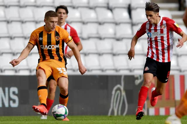 Greg Docherty helped Hull City knock Leeds United out of the Carabao Cup. Pic: Frank Reid