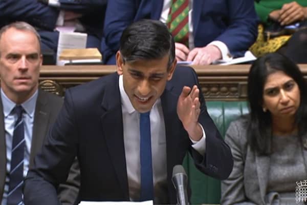 Prime Minister Rishi Sunak speaks during Prime Minister's Questions in the House of Commons, London.