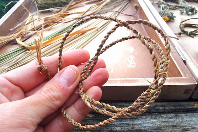 Visitors will use foraged textiles to create twine from common plants.
