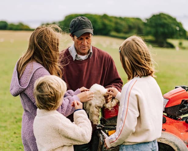 Kids outside on the farm