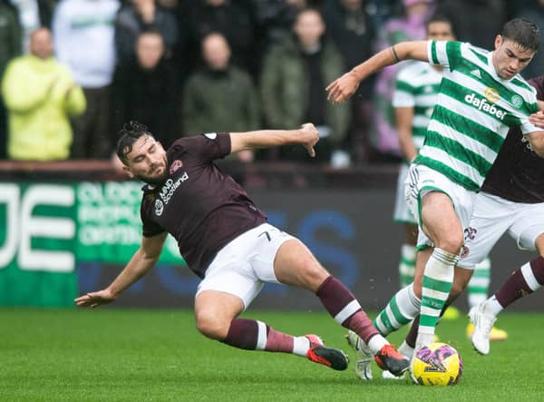 Celtic narrowly edged out Hearts in a seven-goal thriller the last time the teams met, at Tynecastle Park in late October. Picture: SNS