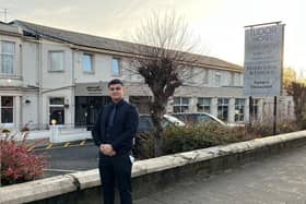 New manager Suraj Aujla outside the Tudor Hotel