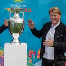 Stuart McCall (right) and fellow ex-Scotland ace Darren Jackson with Euro 2020 trophy