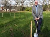 Some 800 trees have already been planted in 13 locations across South Lanarkshire, this one by Councillor John Ross.