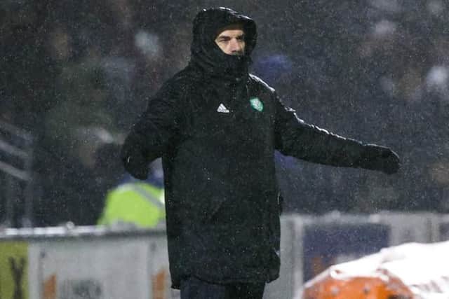 Celtic manager Ange Postecoglou looks on as his team drop two points in their Premiership fixture against St Mirren in Paisley on Wednesday. (Photo by Craig Williamson / SNS Group)