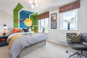 A tennis themed bedroom inside a Barratt Homes show home by Edward Thomas Interiors