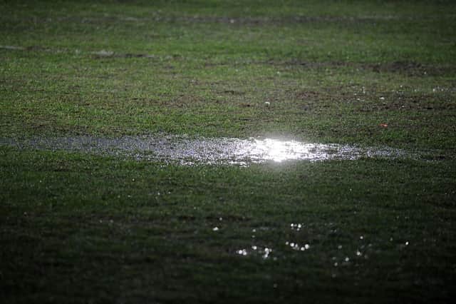Waterlogged pitches were the order of the day last weekend