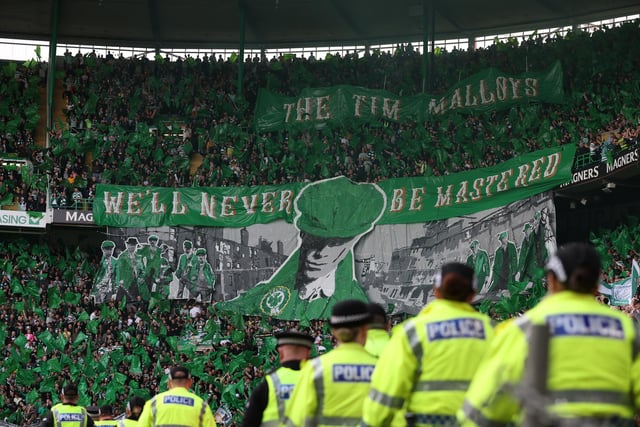 Celtic fans show off their tifo.