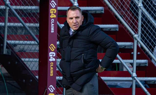Celtic manager Brendan Rodgers watched his team defeat Motherwell 3-1 on Sunday.
