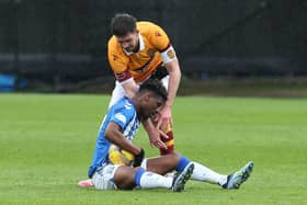 Declan Gallagher in action for 'Well against Kilmarnock