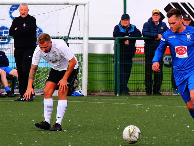 Colin Slater (1st left) watching his then Lanark United side in the 2019-20 season