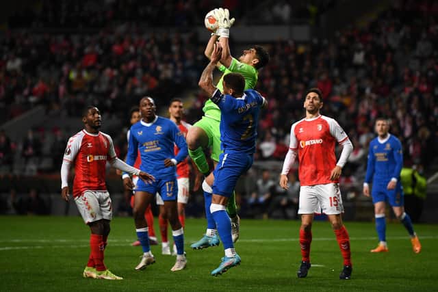 Rangers were unable to find a way to beat Braga goalkeeper Matheus as they lost 1-0 in the first leg of their Europa League quarter-final in Portugal on Thursday night. (Photo by Octavio Passos/Getty Images)