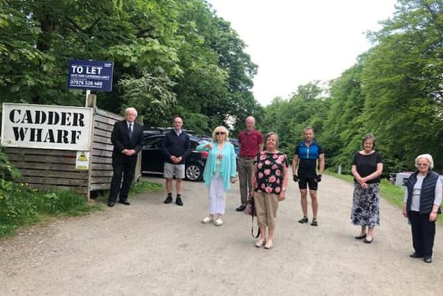 Councillor Gary Pews with Cadder Church minister the Rev.John MacGregor, local resident Margaret Crane, church officer Fraser MacKenzie and other objectors