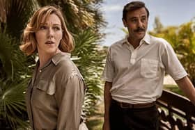 DI NIcki Jennings (Charlotte Spencer) and DI Tony Brightwell (Emun Elliott) are off the sun in the new series of The Gold, on BBC1 (Picture: BBC/Tannadice Pictures/Jean-Paul Malherbe)