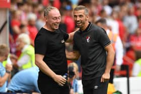 Gary O'Neil, left, and Forest manager Steve Cooper last Saturday. (Photo by Tony Marshall/Getty Images)