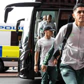 Celtic's new signing Luis Palma arrives at Ibrox to face Rangers but has been named on the bench. (Photo by Craig Foy / SNS Group)