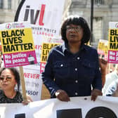 Labour MP Diane Abbott attends a Stand Up to Racism rally outside Downing Street. Picture: Hollie Adams/Getty