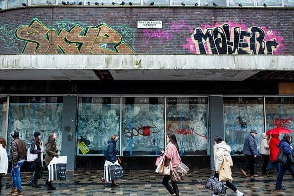 The British Home Stores (BHS) department store on Sauchiehall Street in Glasgow has been closed for several years and is a building which Glasgow City Council have identified as one to be redeveloped. Picture: Emily Macinnes/Bloomberg via Getty Images