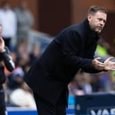 Rangers manager Michael Beale urges his team on during the 2-1 win over Morton.