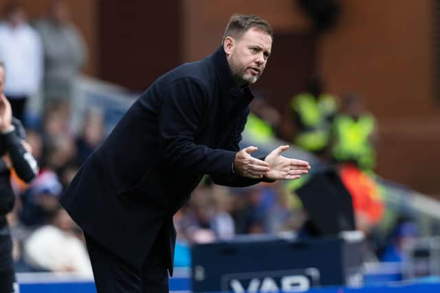 Rangers manager Michael Beale urges his team on during the 2-1 win over Morton.