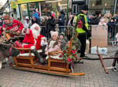 Santa at Milngavie BID Christmas lights switch-on