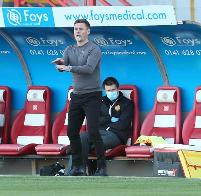 Motherwell boss Graham Alexander employed a three-man defence in the win at Hamilton (Pic by Ian McFadyen)