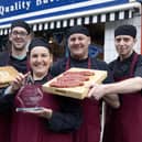 FREE TO USE PHOTOGRAPH
The team from Coopers Butchers in Bellshill, North Lanarkshire pictured with their Scottish Craft Butchers Diamond Award for their 28 Day Matured Sirloin Steak, from left to right, Jim Grant (butcher), Liam Doherty (chef), Laura Black (owner), Matt McGregor (butcher) and Liam Devine (apprentice butcher
see press release from Scottish Craft Butchers or call Maureen Young on 07778 779888
Picture by Graeme Hart.
Copyright Perthshire Picture Agency
Tel: 01738 623350  Mobile: 07990 594431