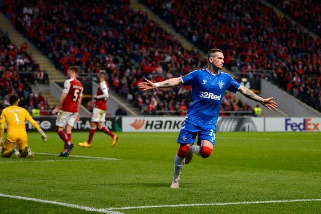 Ryan Kent netted the goal which put Rangers into the Europa League last-16. Picture: Getty