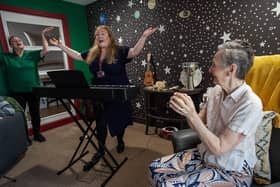 A music therapy session underway at the home.