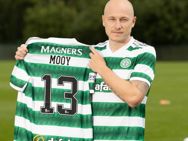 Australia international Aaron Mooy signs for Celtic at Lennoxtown.  (Photo by Alan Harvey / SNS Group)