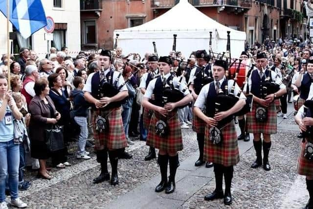 Some of the band playing at an event in Verona