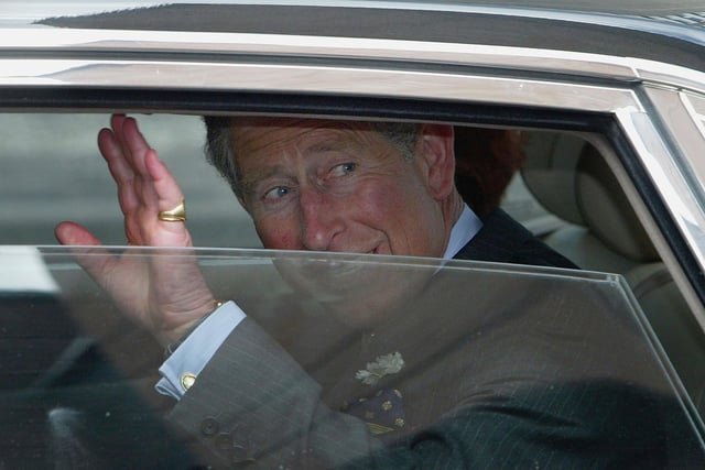 Prince Charles arrives at the Royal Scottish Academy of Music and Drama on June 1,  2004.