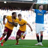 Rangers defender Jack Simpson (right) throws up his hands in despair after Kaiyne Woolery scored Motherwell's equaliser in the 1-1 draw at Ibrox on Sunday. (Photo by Craig Foy / SNS Group)
