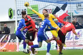 The heroics of Clyde keeper Neil Parry weren't enough to keep Peterhead out at Balmoor (pic: Duncan Brown)