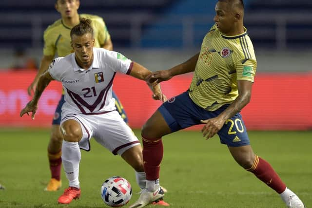 Alfredo Morelos won't be adding to his 15 caps against Bolivia this week. (Photo by RAUL ARBOLEDA/POOL/AFP via Getty Images)