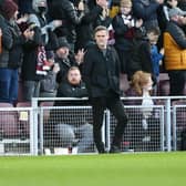 Graham Alexander surveys the action at Tynecastle (Pic by Ian McFadyen)