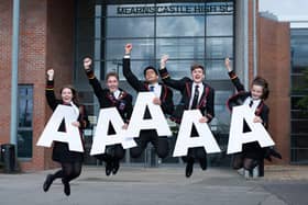 Pupils at Mearns Castle High celebrate their exam success