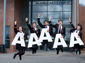 Pupils at Mearns Castle High celebrate their exam success