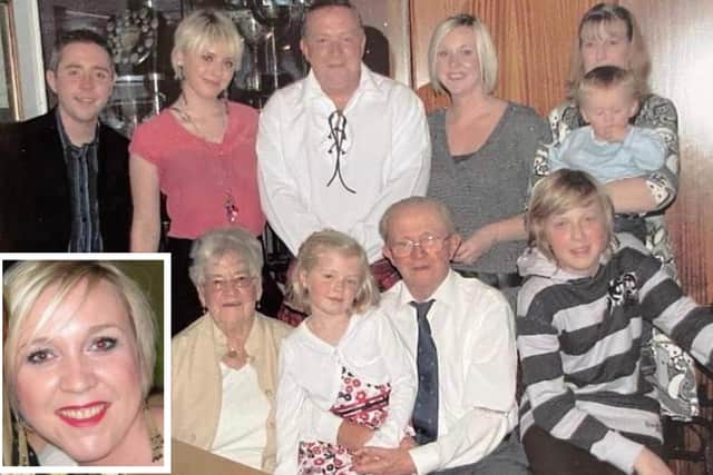 The Ruthven family from Carluke were heartbroken when Lynn (inset) suddenly passed away in her sleep on April 15, 2012.