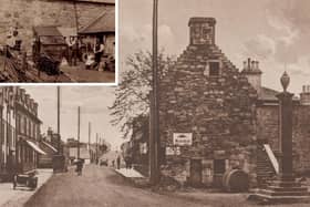 Old Tolbooth in Carnwath, had it survived, would have been the oldest of its kind in Scotland. Inset: the Carnwath Smiddy operated on site from the late 19th Century.